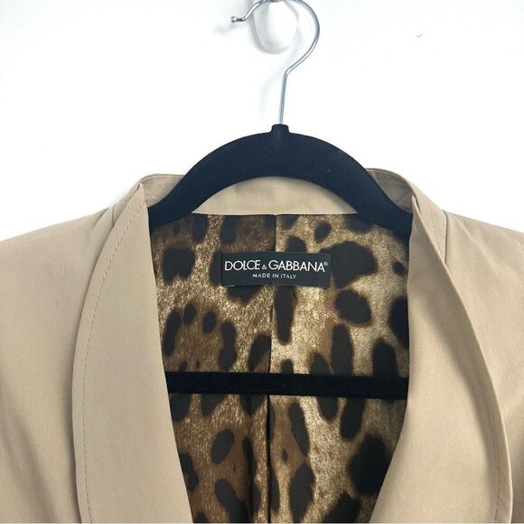 Dolce & Gabbana Tan Single Button Blazer with Shawl Collar Sz 48 Euro - Picture 5 of 16